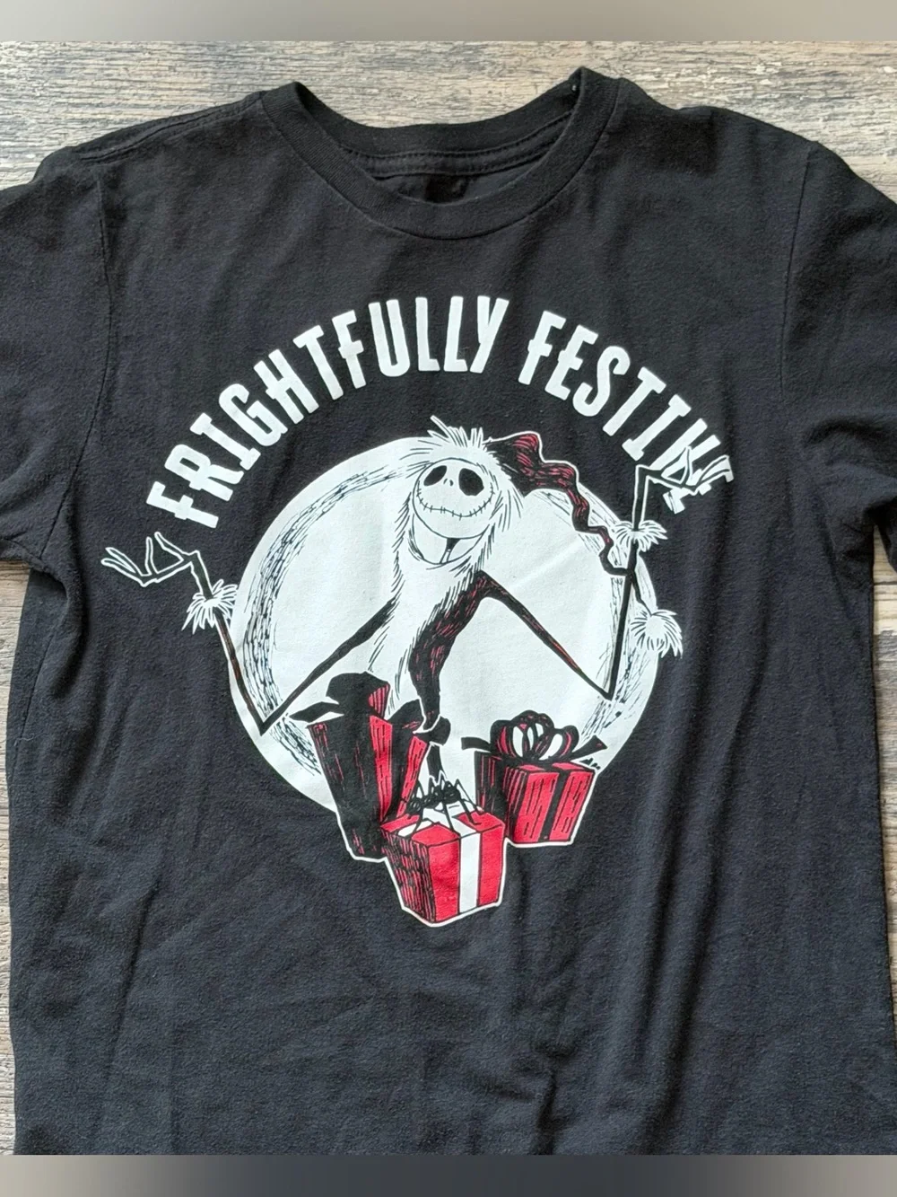 Lot of 2 Nightmare Before Christmas black short sleeve shirts boys L 10-12